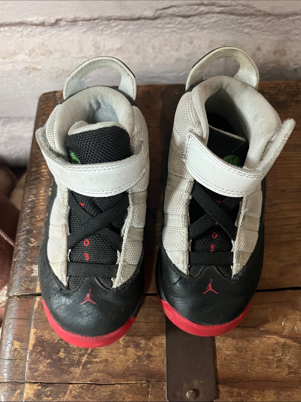 Nike Air Jordans Kids Black, White & Red High-Top Sneakers
